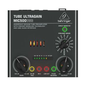 Pré-amplificador Com USB TUBE ULTRAGAIN MIC-500USB - Behringer