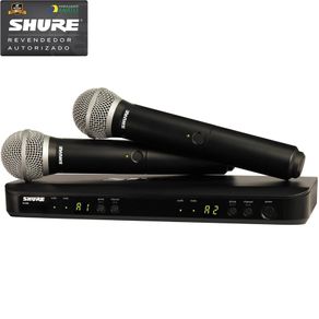 Sistema de Microfones Sem Fio Duplo BLX-288BR/PG-58 M15 - Shure Sistema de Microfones Sem Fio Duplo BLX-288BR/PG-58 M15 - Shure