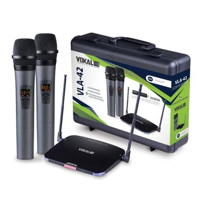 Microfone-Sem-Fio-Duplo-de-Mao-VLA-42---Vokal