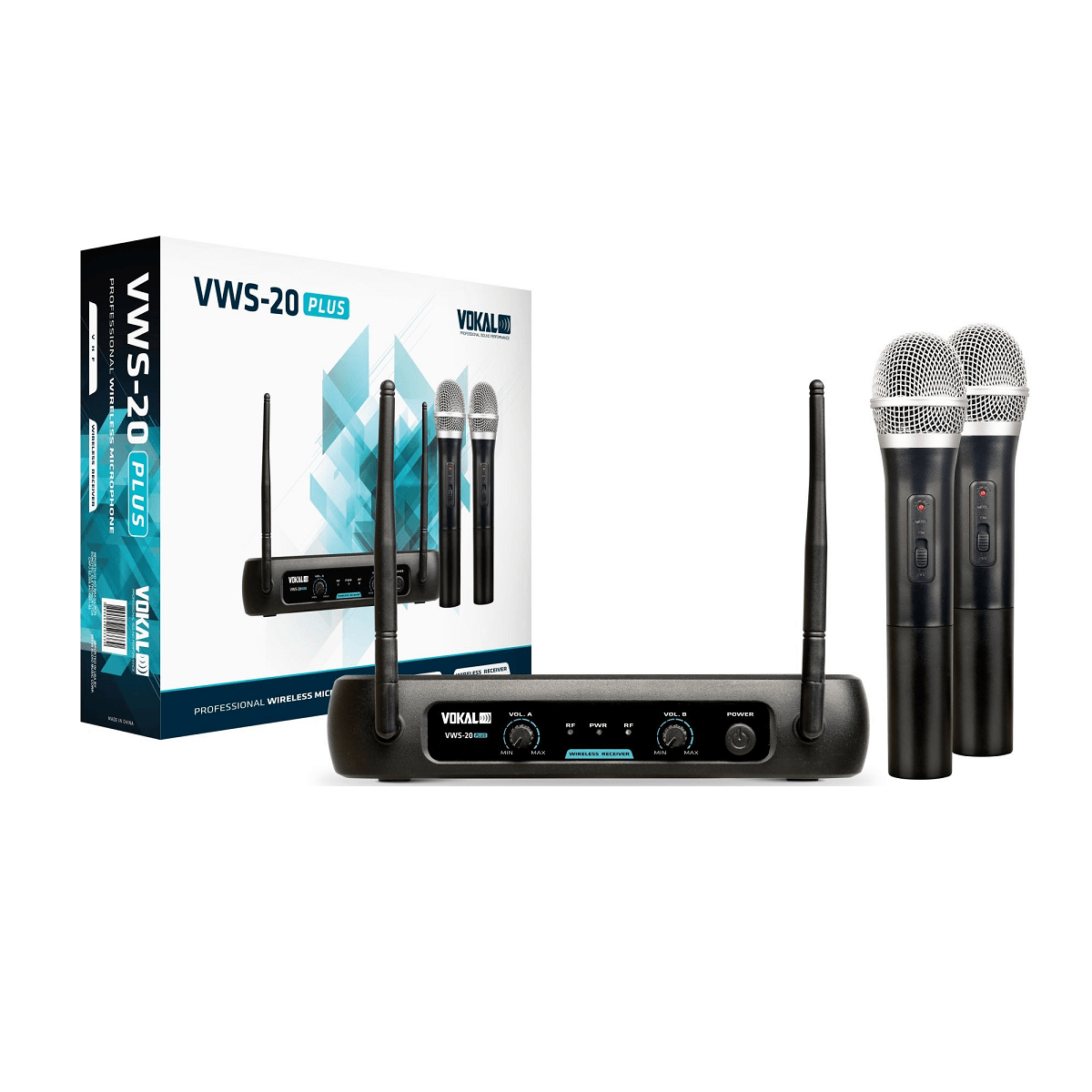 Microfone-Sem-Fio-Duplo-De-Mao-VWS20---Vokal Microfone-Sem-Fio-Duplo-De-Mao-VWS20---Vokal