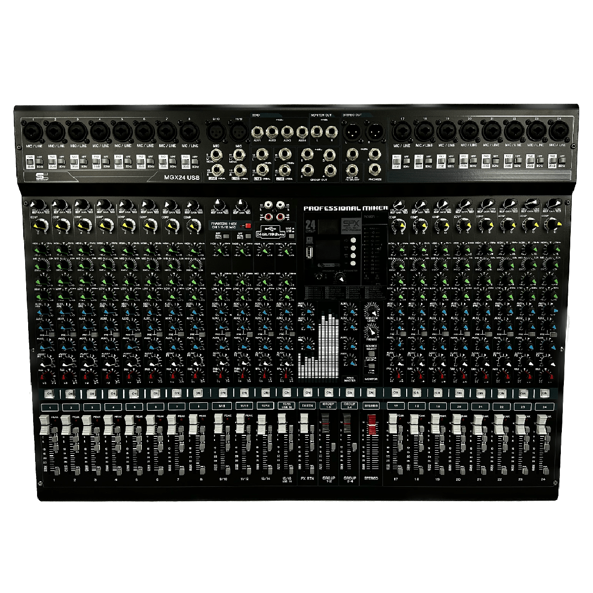 Mesa-de-Som-24-Canais-Com-Bluetooth-EFX-e-USB-MGX-24-USB---Soundcast Mesa-de-Som-24-Canais-Com-Bluetooth-EFX-e-USB-MGX-24-USB---Soundcast