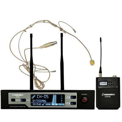 Microfone-Sem-Fio-Profissional-Headset-UHF-SD-80B---Soundrix