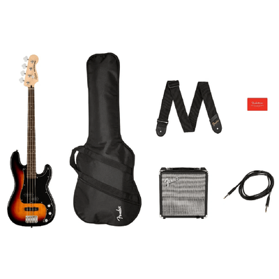 Kit-Affinity-Series-Precision-Bass-PJ-PACK-LRL-Sunburst-3TS---Fender-By-Squier