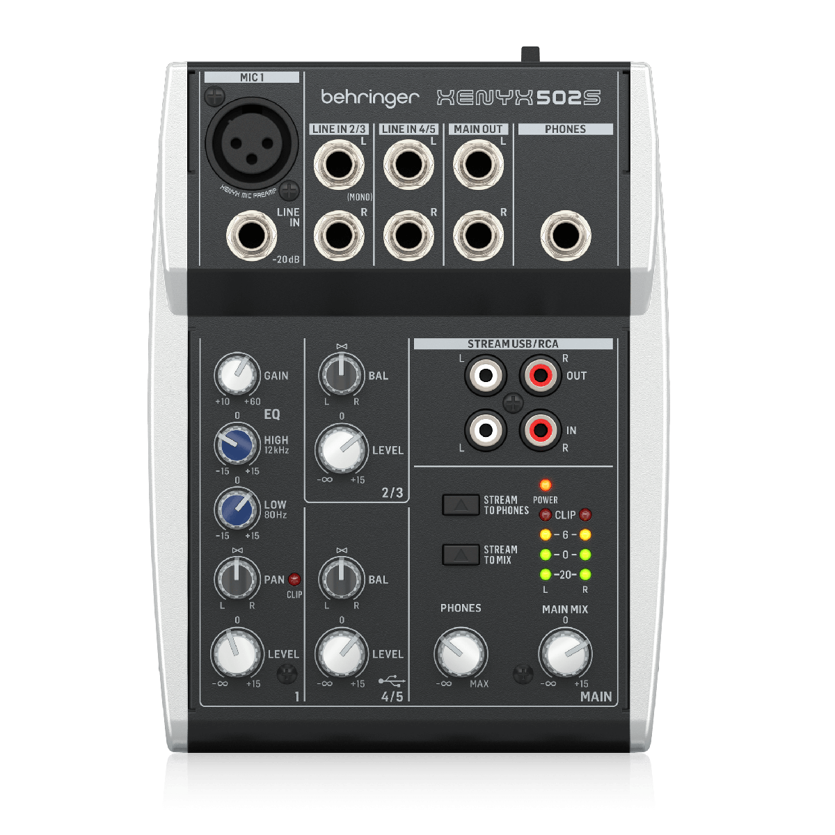 Mesa-de-Som-5-Entradas-Streaming-USB-XENYX-502S---Behringer Mesa-de-Som-5-Entradas-Streaming-USB-XENYX-502S---Behringer