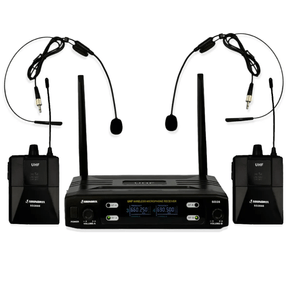Microfone-Sem-Fio-Duplo-de-Cabeca-UHF-SD-28-BB---Soundrix Microfone-Sem-Fio-Duplo-de-Cabeca-UHF-SD-28-BB---Soundrix