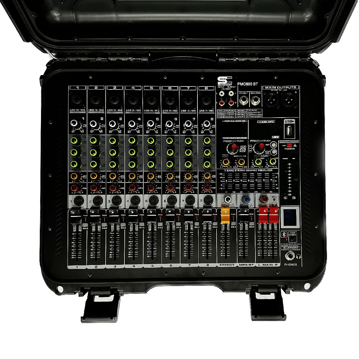 Mesa-de-Som-Amplificada-Com-Bluetooth-EFX-E-USB-PMC800-BT---Soundcast Mesa-de-Som-Amplificada-Com-Bluetooth-EFX-E-USB-PMC800-BT---Soundcast