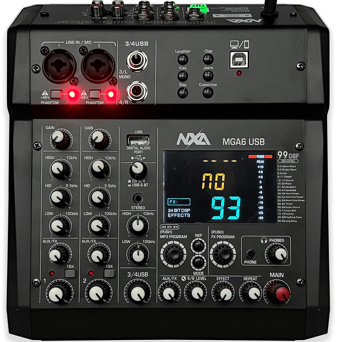 Mesa-de-Som-6-Canais-Para-Live-Com-BT-EFX-e-USB-MGA-6-USB---NXA Mesa-de-Som-6-Canais-Para-Live-Com-BT-EFX-e-USB-MGA-6-USB---NXA