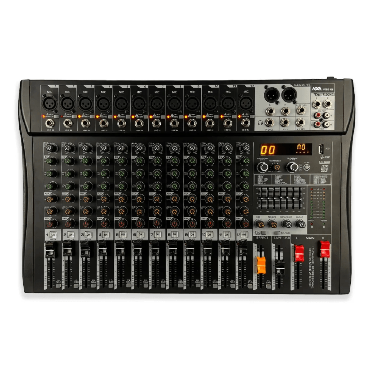 Mesa-de-Som-12-Canais-Com-Bluetooth-EFX-e-USB-MGB-12-USB---NXA Mesa-de-Som-12-Canais-Com-Bluetooth-EFX-e-USB-MGB-12-USB---NXA