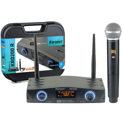 Microfone-De-Mao-Sem-Fio-Multi-Frequencias-UHF-KRD200R---Karsect