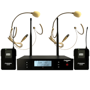 Microfone-Sem-Fio-Duplo-de-Cabeca-UHF-SD-48-BB---Soundrix Microfone-Sem-Fio-Duplo-de-Cabeca-UHF-SD-48-BB---Soundrix